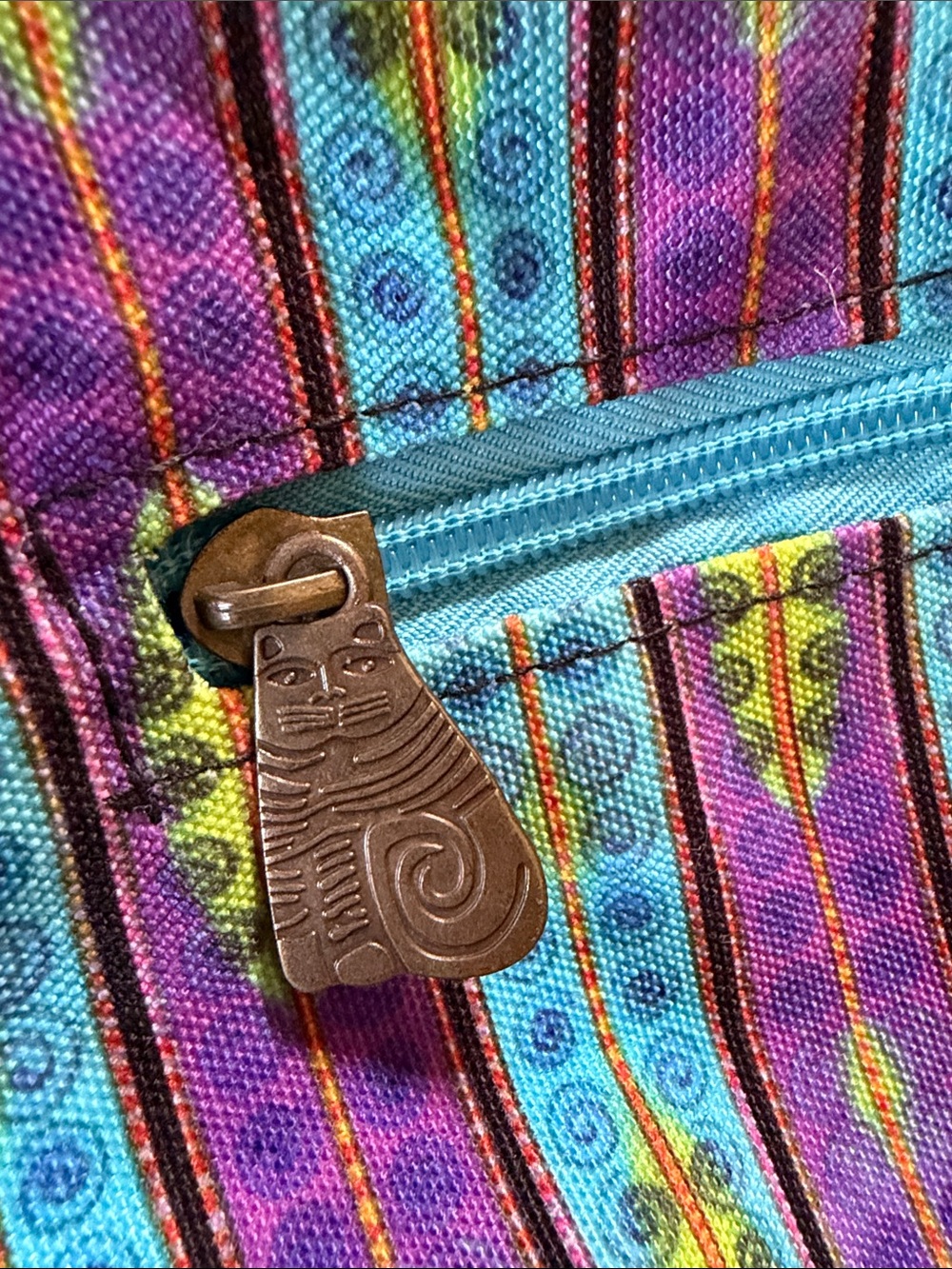Laurel Burch NWT Colorful Cat Print Crossbody Bag - Picture 6 of 7